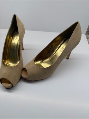 Ron White made in Italy  Taupe Peep-Toe Pumps
